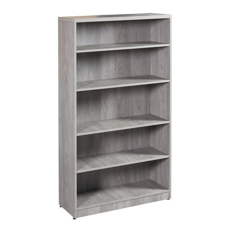 WE'RE IT Desk it, Ultra Premium Series, 36" x 65" x 14" Adjustable 5-Shelf Bookcase, Grey Oak UP156-GO